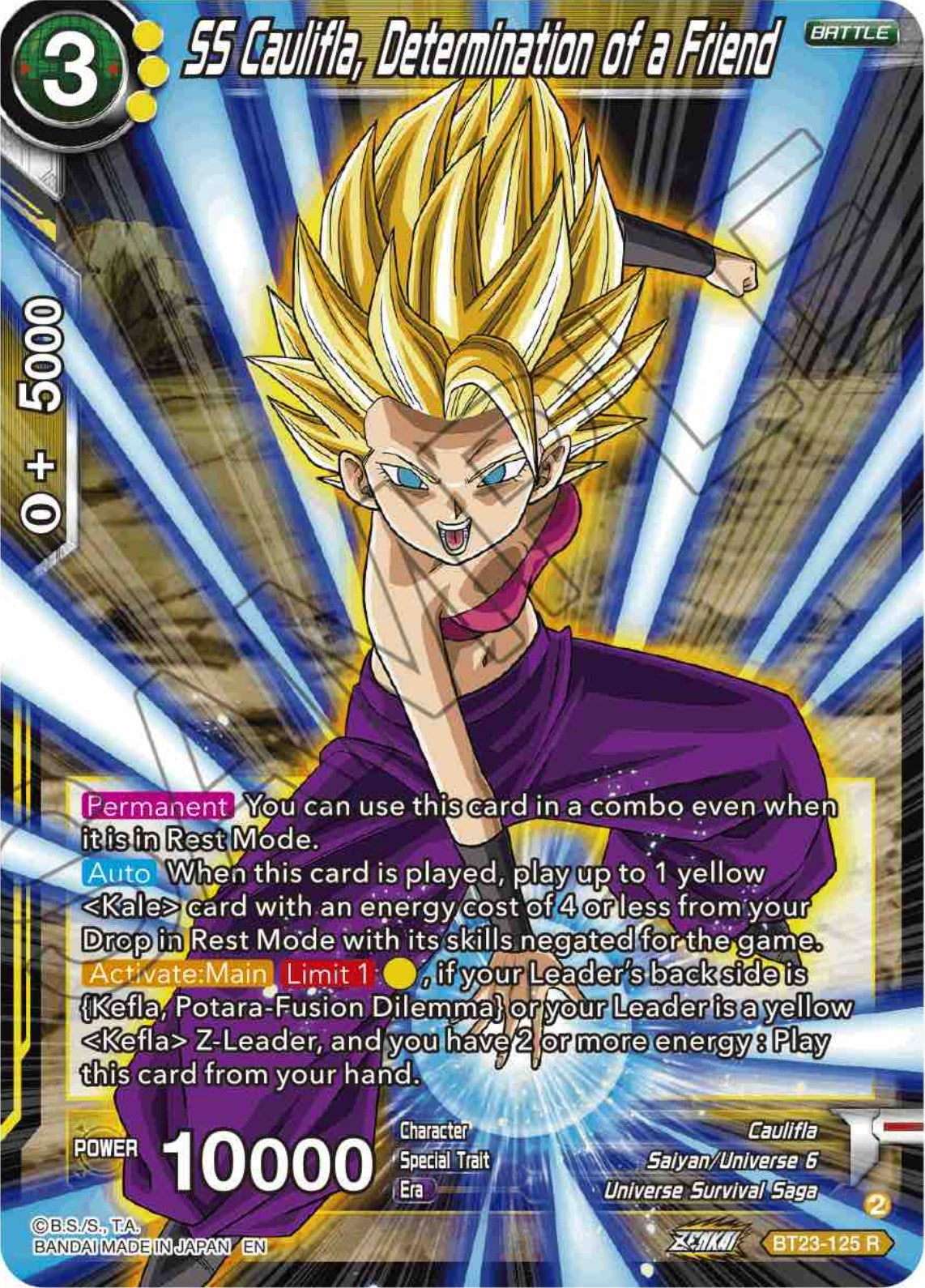 SS Caulifla, Determination of a Friend (BT23-125) [Perfect Combination] | Tables and Towers