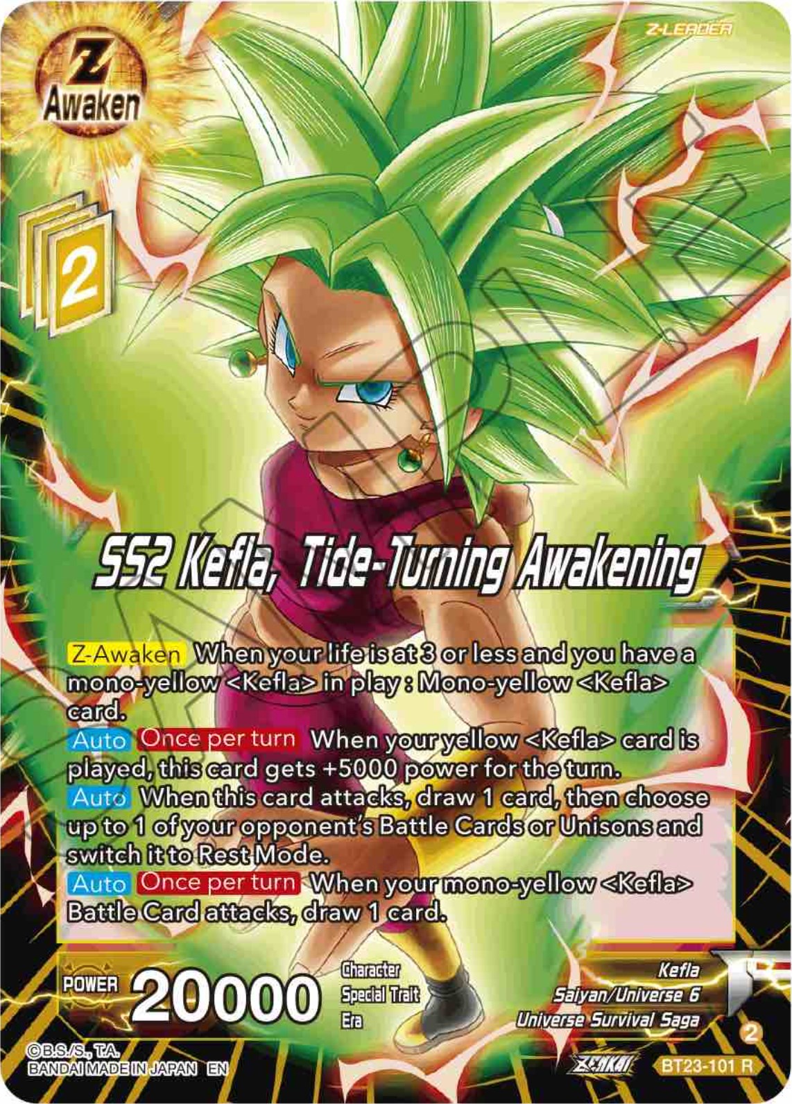 SS2 Kefla, Tide-Turning Awakening (BT23-101) [Perfect Combination] | Tables and Towers