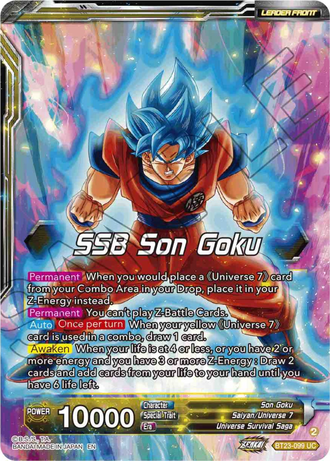 SSB Son Goku // Son Goku, Autonomous Awakening (BT23-099) [Perfect Combination] | Tables and Towers