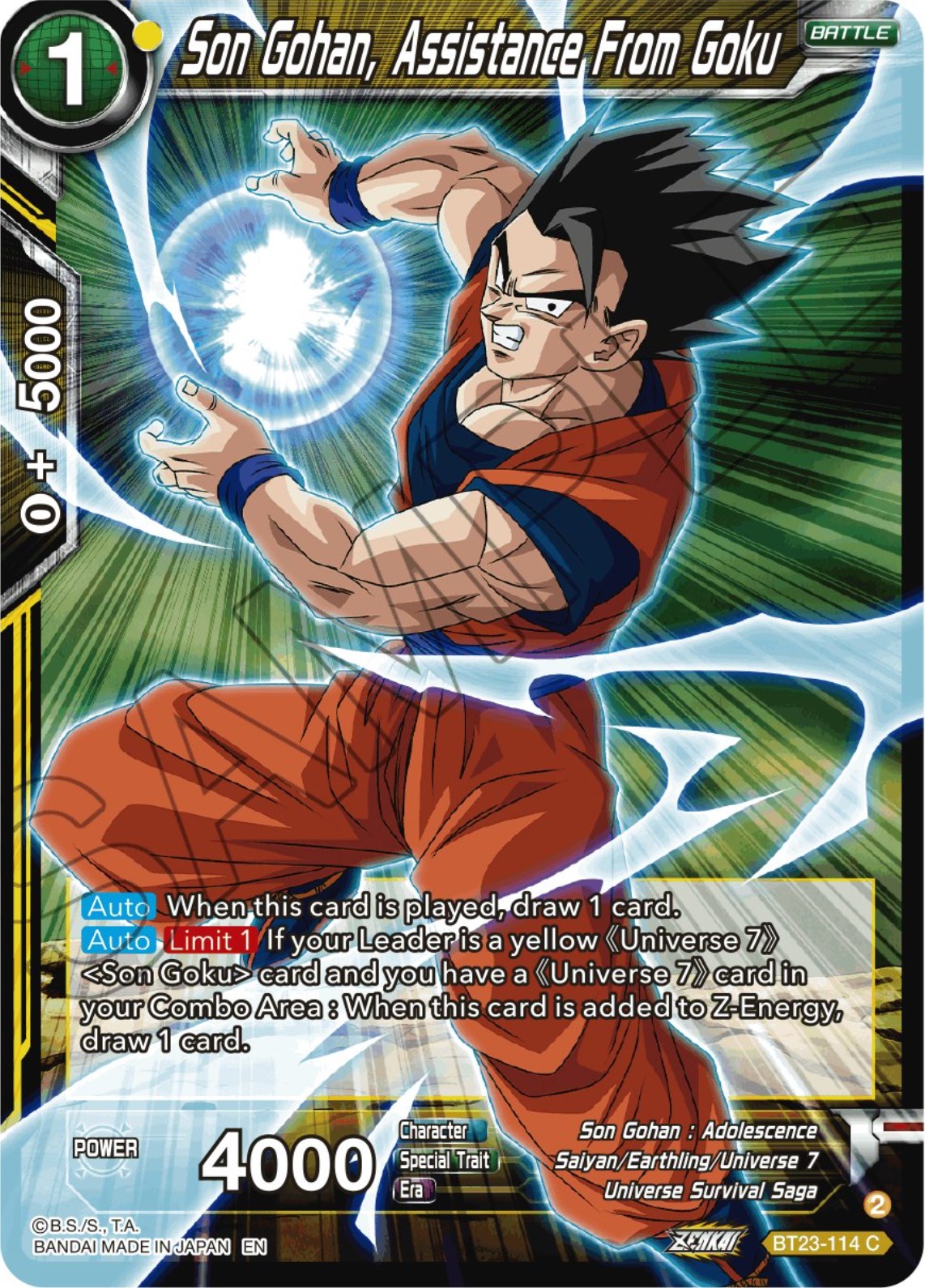 Son Gohan, Assistance From Goku (BT23-114) [Perfect Combination] | Tables and Towers