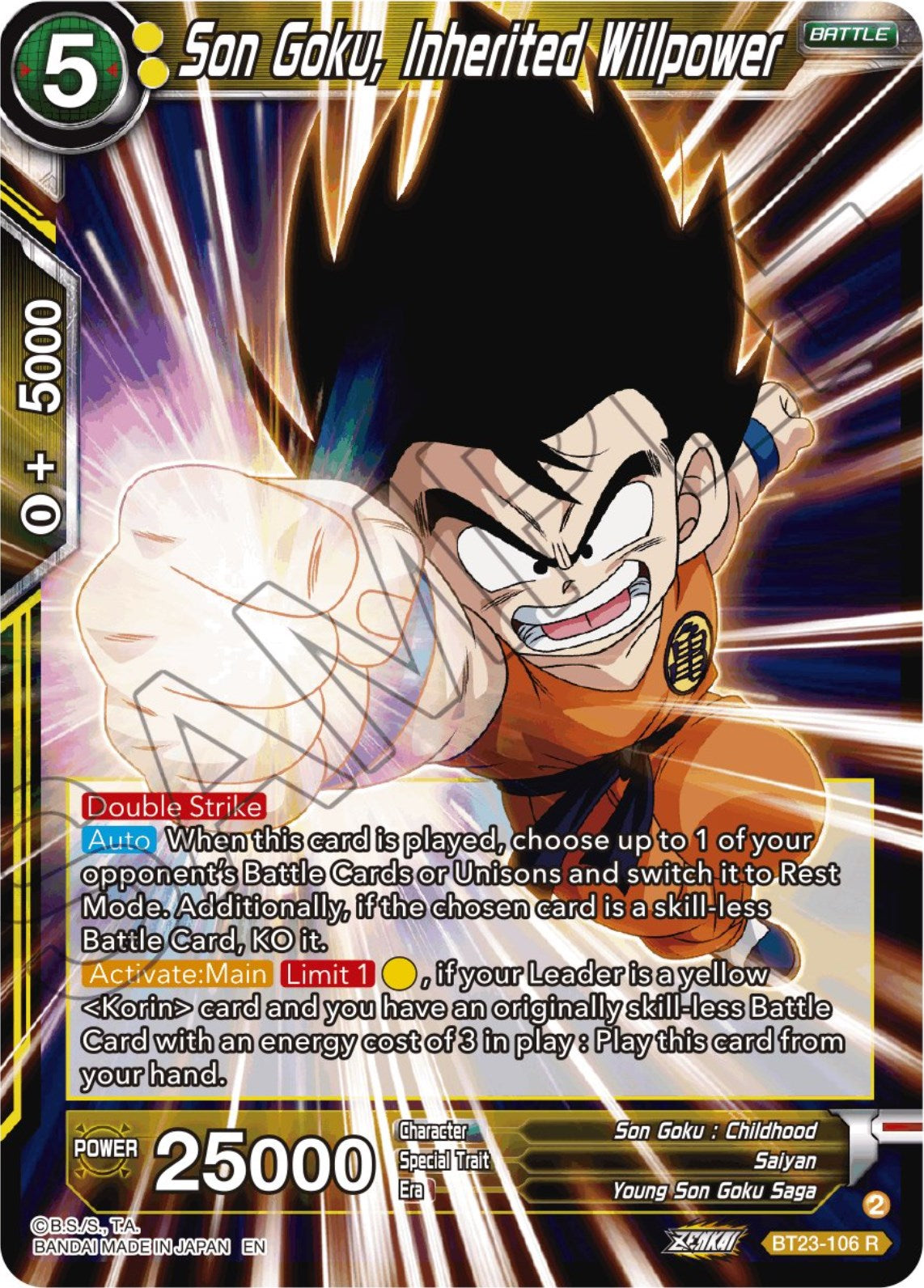 Son Goku, Inherited Willpower (BT23-106) [Perfect Combination] | Tables and Towers