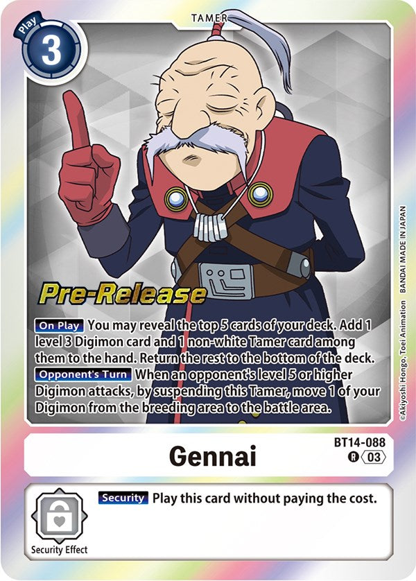 Gennai [BT14-088] [Blast Ace Pre-Release Cards] | Tables and Towers