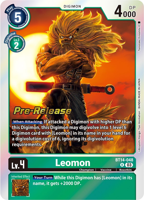 Leomon [BT14-048] [Blast Ace Pre-Release Cards] | Tables and Towers