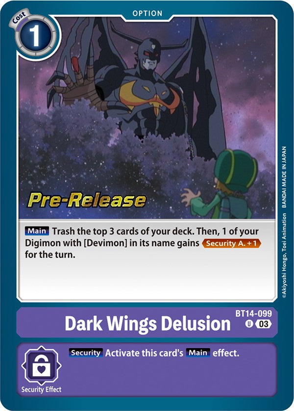 Dark Wings Delusion [BT14-099] [Blast Ace Pre-Release Cards] | Tables and Towers