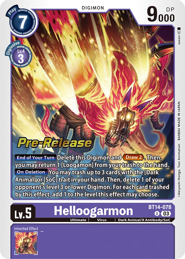 Helloogarmon [BT14-078] [Blast Ace Pre-Release Cards] | Tables and Towers