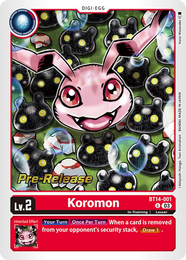 Koromon [BT14-001] [Blast Ace Pre-Release Cards] | Tables and Towers