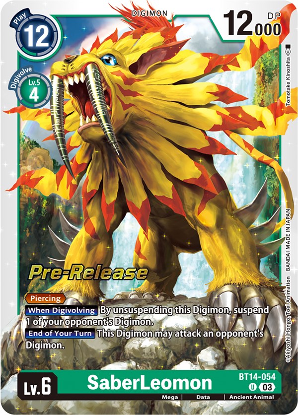 SaberLeomon [BT14-054] [Blast Ace Pre-Release Cards] | Tables and Towers