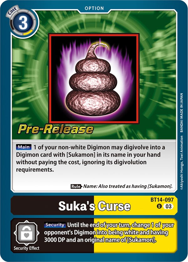 Suka's Curse [BT14-097] [Blast Ace Pre-Release Cards] | Tables and Towers