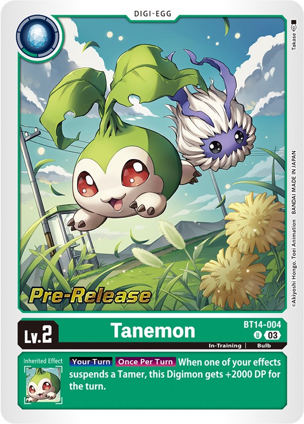 Tanemon [BT14-004] [Blast Ace Pre-Release Cards] | Tables and Towers