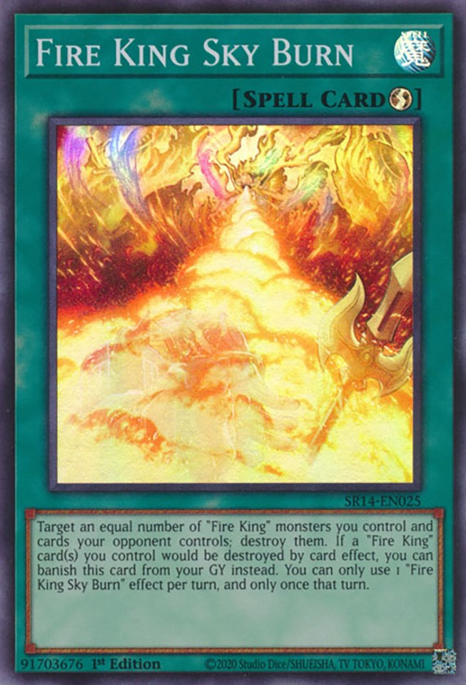 Fire King Sky Burn [SR14-EN025] Super Rare | Tables and Towers