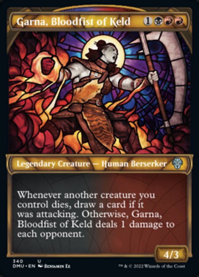 Garna, Bloodfist of Keld (Showcase Textured) [Dominaria United] | Tables and Towers