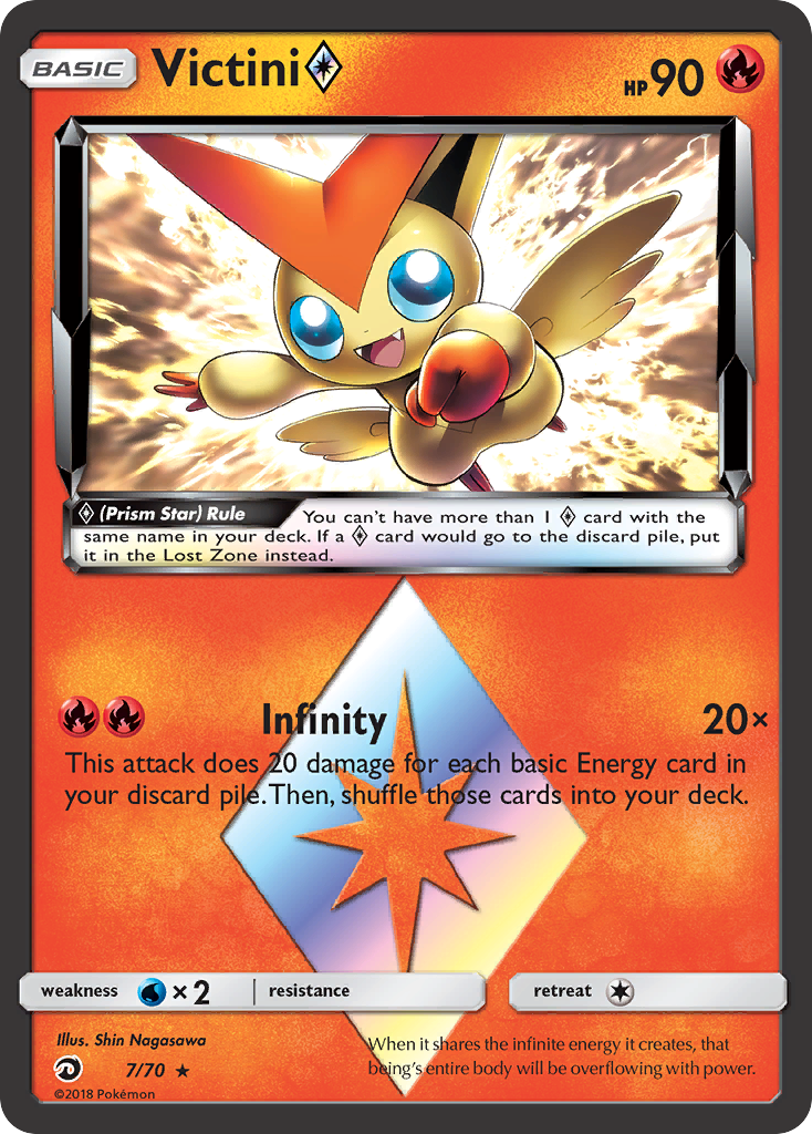 Victini (7/70) (Prism Star) [Sun & Moon: Dragon Majesty] | Tables and Towers