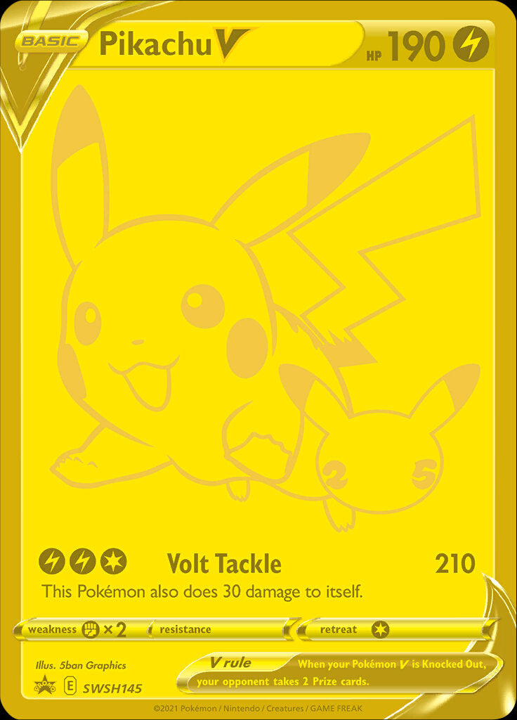 Pikachu V (SWSH145) (Celebrations) [Sword & Shield: Black Star Promos] | Tables and Towers