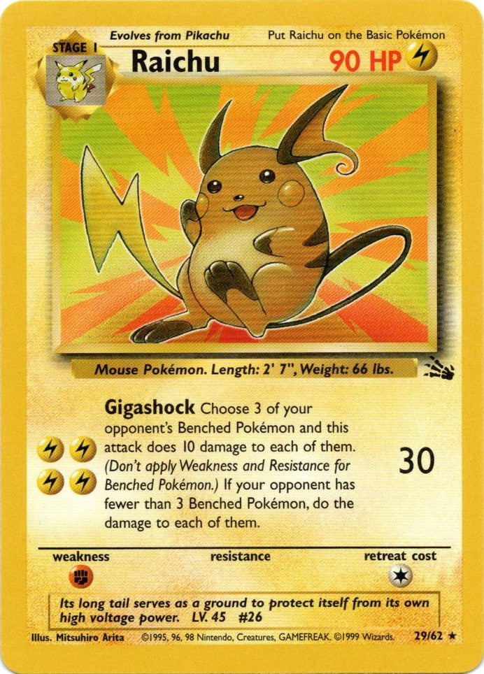 Raichu (29/62) [Fossil Unlimited] | Tables and Towers