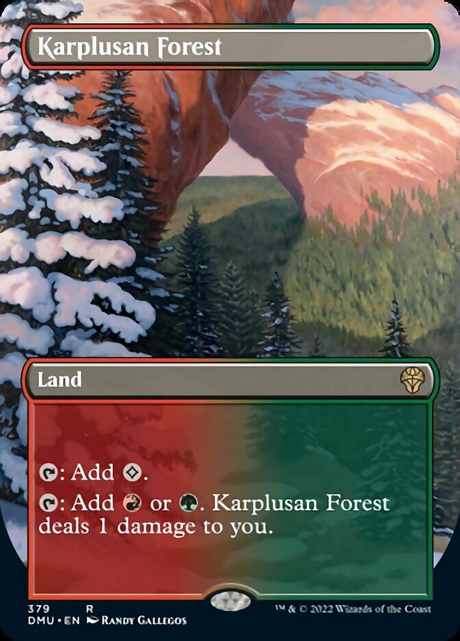 Karplusan Forest (Borderless Alternate Art) [Dominaria United] | Tables and Towers