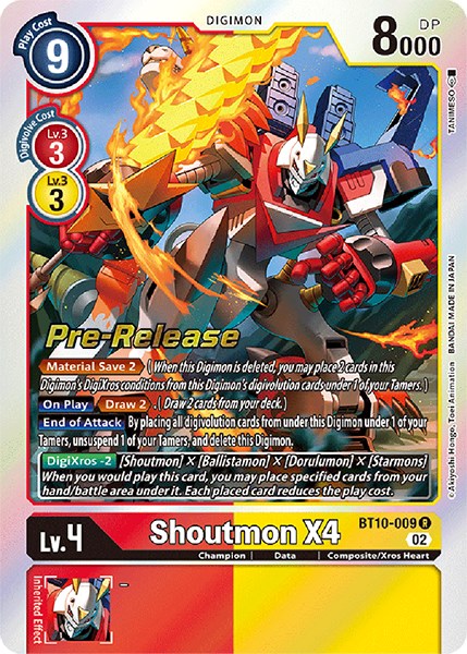 Shoutmon X4 [BT10-009] [Xros Encounter Pre-Release Cards] | Tables and Towers