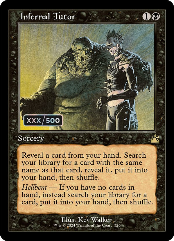 Infernal Tutor (Retro) (Serialized) [Ravnica Remastered] | Tables and Towers