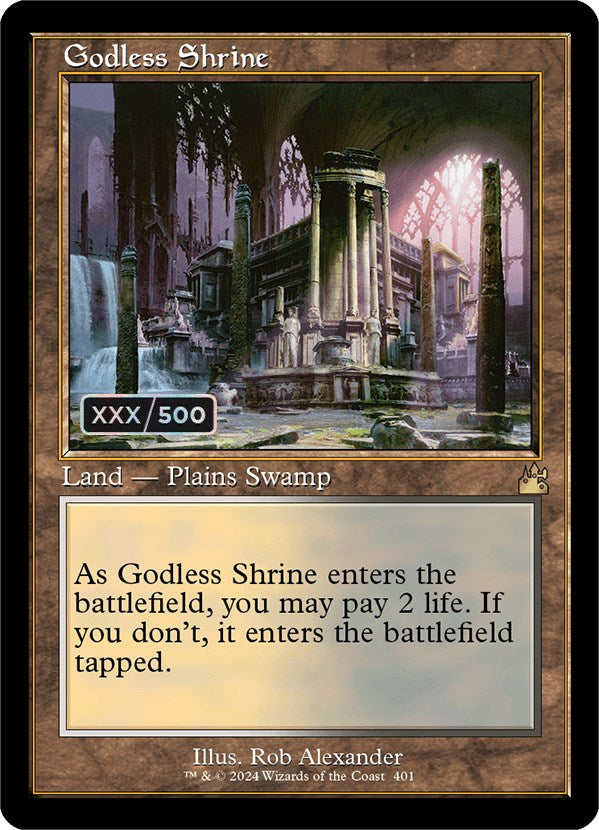 Godless Shrine (Retro) (Serialized) [Ravnica Remastered] | Tables and Towers