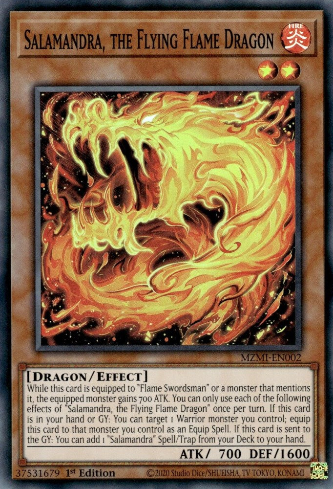 Salamandra, the Flying Flame Dragon [MZMI-EN002] Super Rare | Tables and Towers