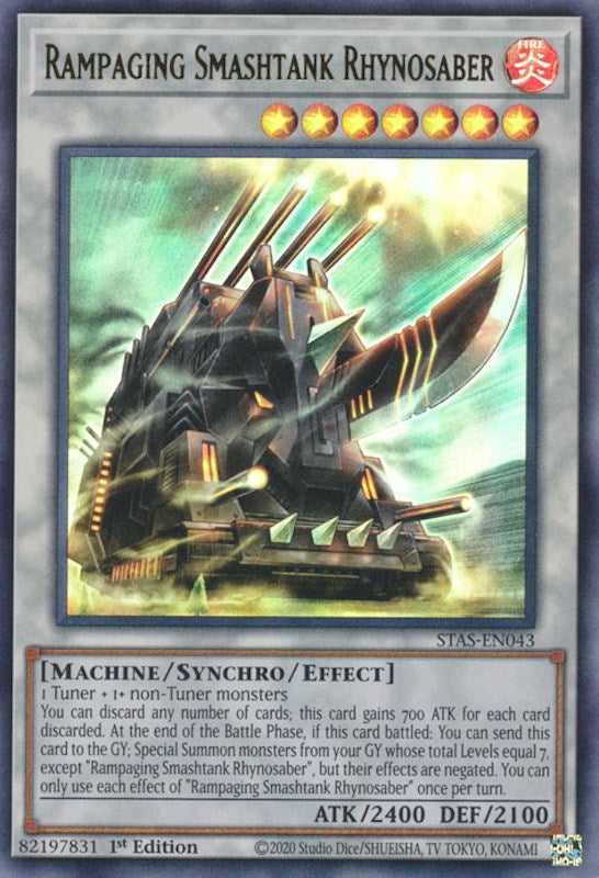 Rampaging Smashtank Rhynosaber [STAS-EN043] Ultra Rare | Tables and Towers