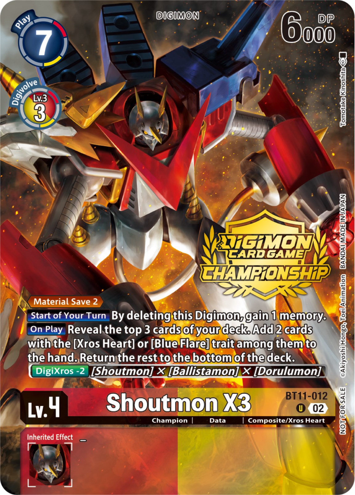 Shoutmon X3 [BT11-012] (Championship 2023 Tamers Pack) [Dimensional Phase Promos] | Tables and Towers