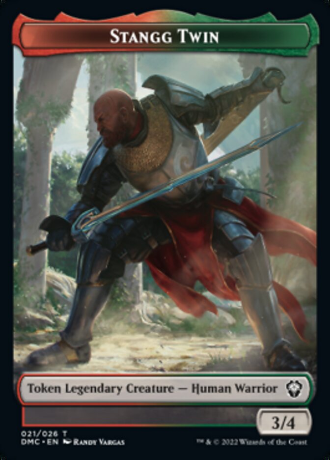 Soldier // Stangg Twin Double-Sided Token [Dominaria United Tokens] | Tables and Towers