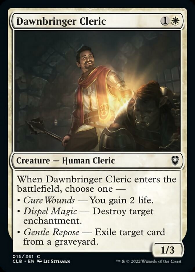 Dawnbringer Cleric [Commander Legends: Battle for Baldur's Gate] | Tables and Towers