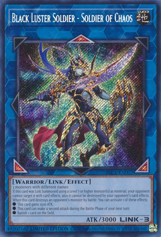 Black Luster Soldier - Soldier of Chaos [BLC1-EN002] Secret Rare | Tables and Towers