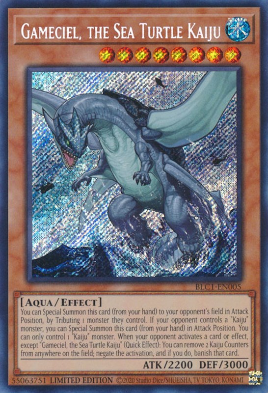 Gameciel, the Sea Turtle Kaiju [BLC1-EN005] Secret Rare | Tables and Towers