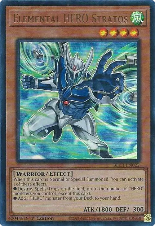 Elemental HERO Stratos (Alternate Art) [BLC1-EN022] Ultra Rare | Tables and Towers