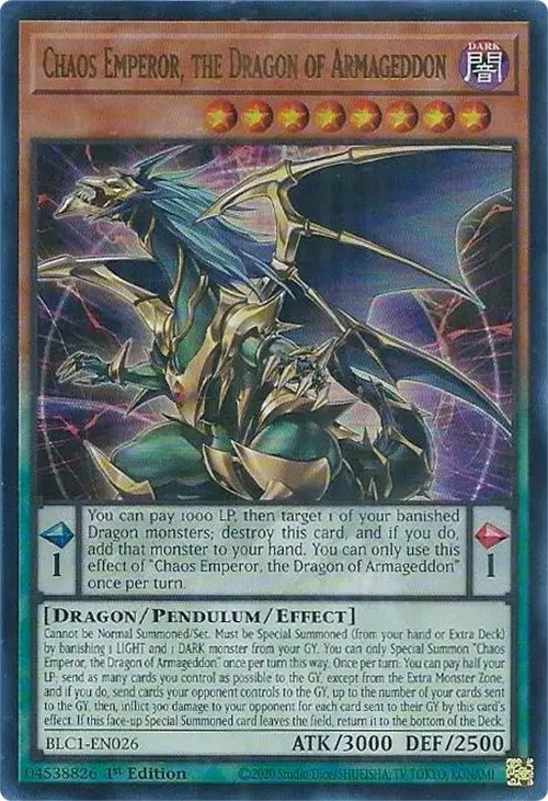 Chaos Emperor, the Dragon of Armageddon [BLC1-EN026] Ultra Rare | Tables and Towers