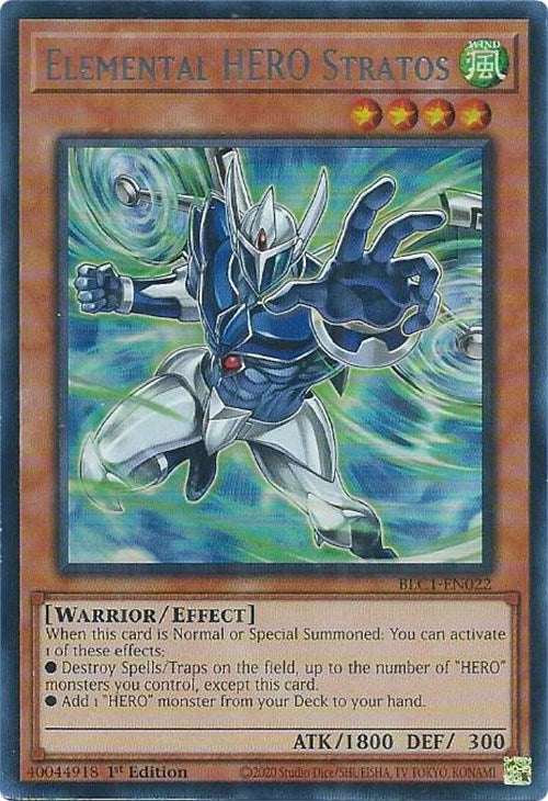 Elemental HERO Stratos (Alternate Art) (Silver) [BLC1-EN022] Ultra Rare | Tables and Towers