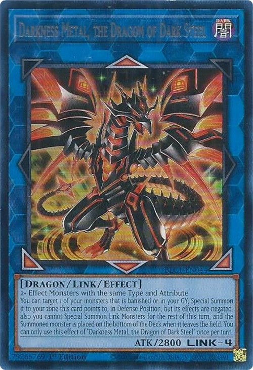 Darkness Metal, the Dragon of Dark Steel (Silver) [BLC1-EN044] Ultra Rare | Tables and Towers