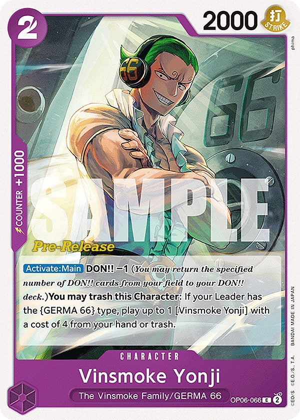 Vinsmoke Yonji [Wings of the Captain Pre-Release Cards] | Tables and Towers