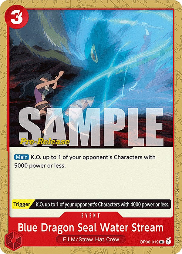 Blue Dragon Seal Water Stream [Wings of the Captain Pre-Release Cards] | Tables and Towers