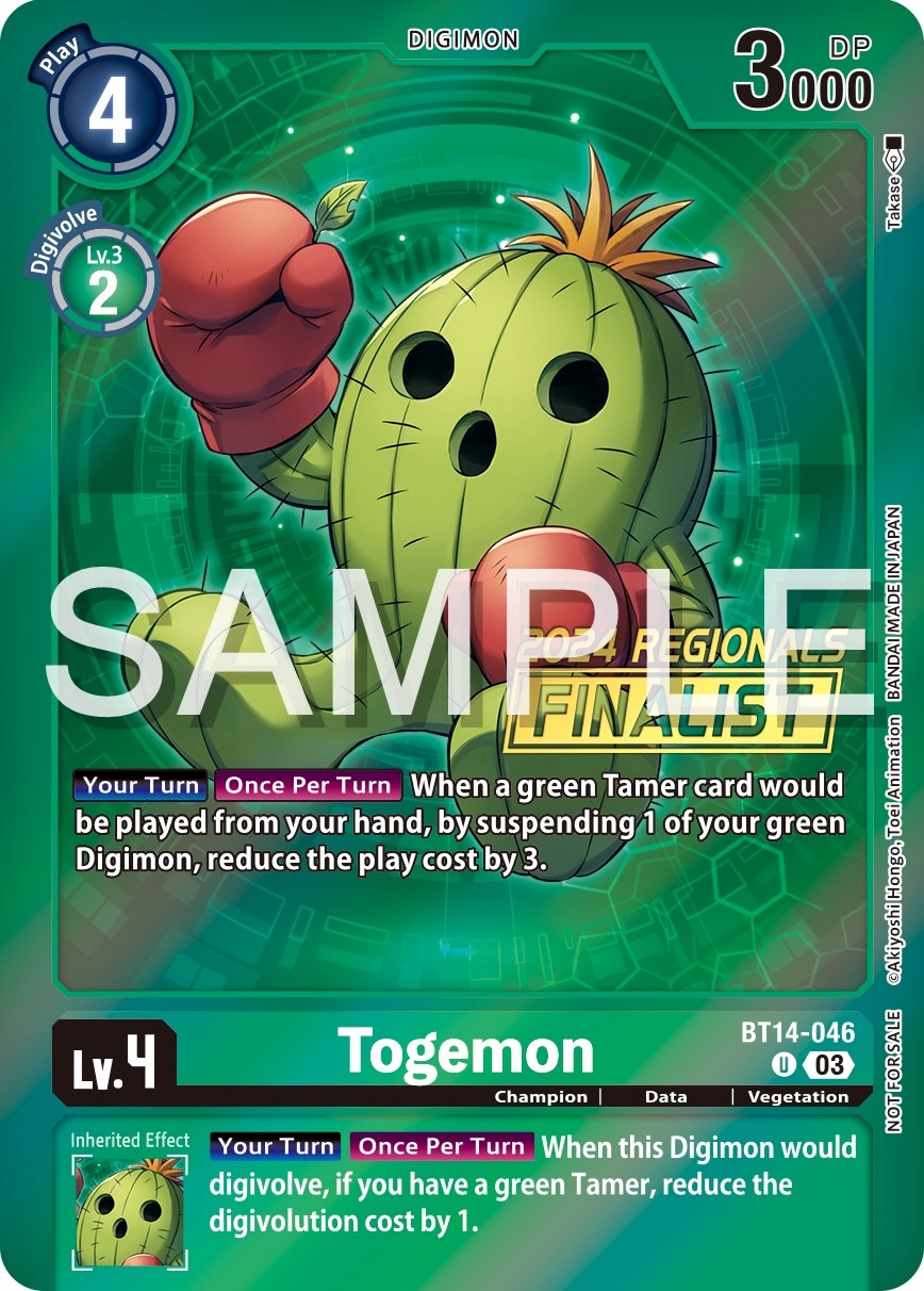 Togemon [BT14-046] (2024 Regionals Finalist) [Blast Ace Promos] | Tables and Towers