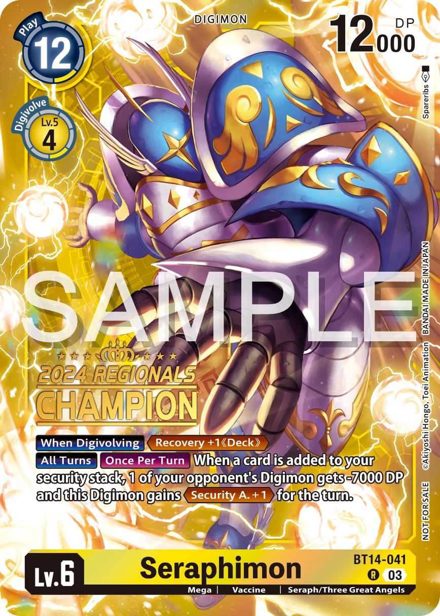 Seraphimon [BT14-041] (2024 Regionals Champion) [Blast Ace Promos] | Tables and Towers