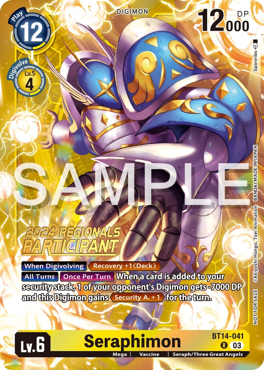 Seraphimon [BT14-041] (2024 Regionals Participant) [Blast Ace Promos] | Tables and Towers