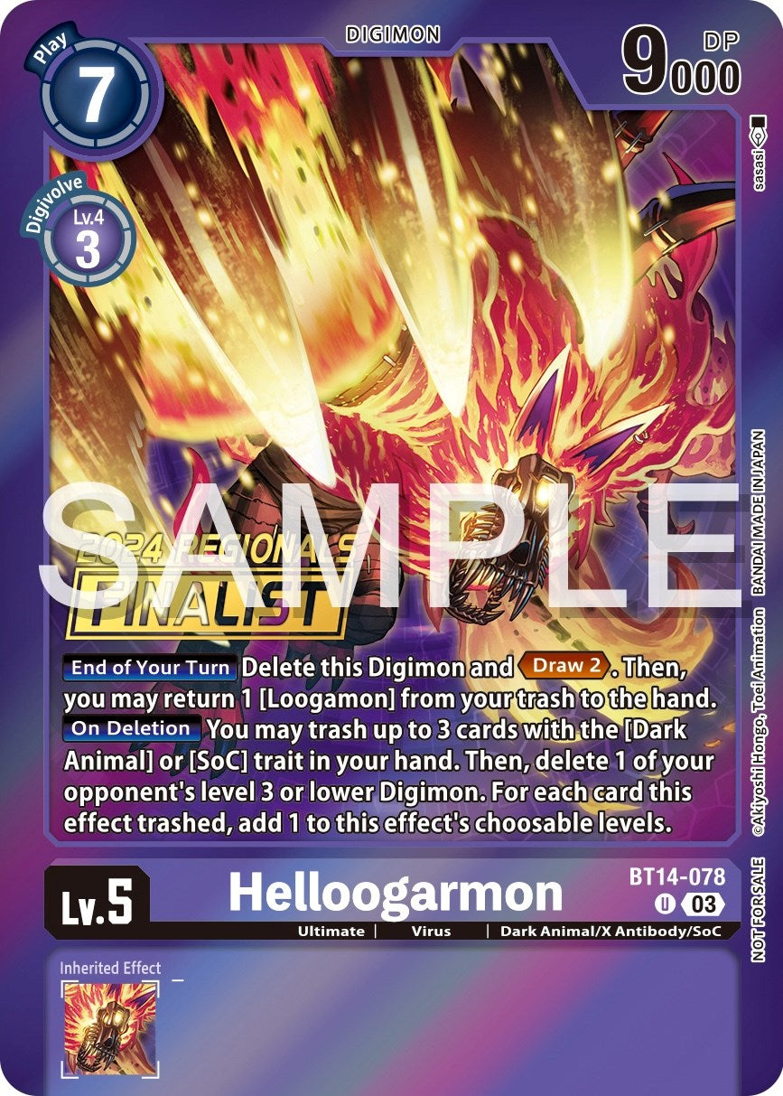 Helloogarmon [BT14-078] (2024 Regionals Finalist) [Blast Ace Promos] | Tables and Towers