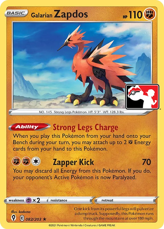 Galarian Zapdos (082/203) [Prize Pack Series One] | Tables and Towers