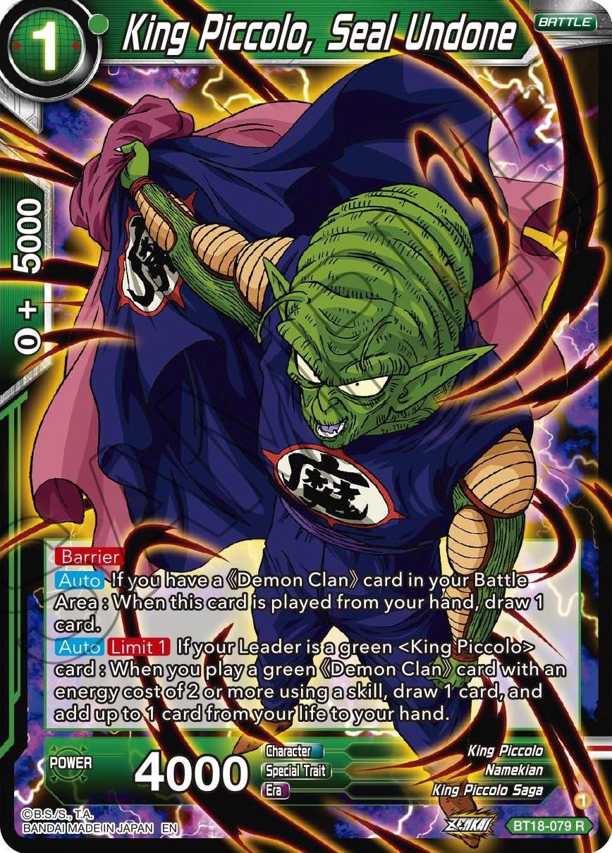 King Piccolo, Seal Undone (BT18-079) [Dawn of the Z-Legends] | Tables and Towers