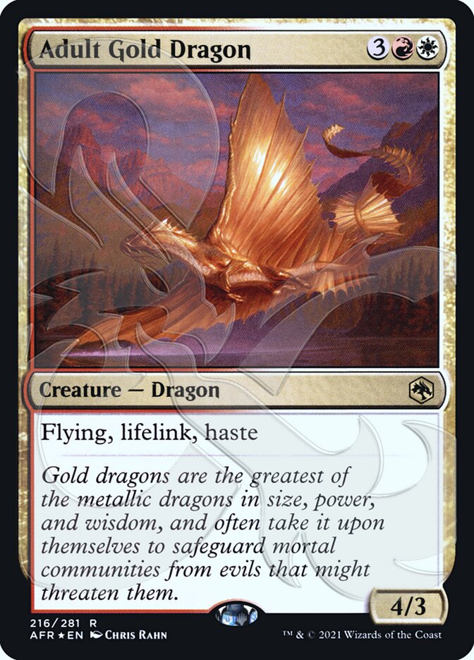 Adult Gold Dragon (Ampersand Promo) [Dungeons & Dragons: Adventures in the Forgotten Realms Promos] | Tables and Towers