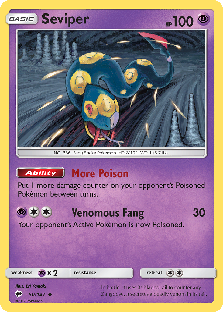 Seviper (50/147) [Sun & Moon: Burning Shadows] | Tables and Towers