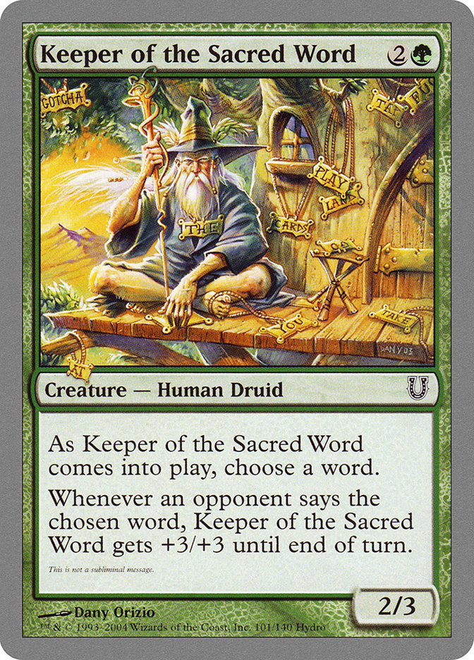 Keeper of the Sacred Word [Unhinged] | Tables and Towers