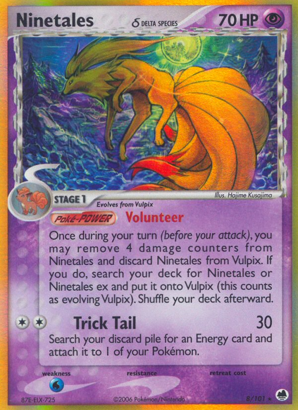 Ninetales (8/101) (Delta Species) [EX: Dragon Frontiers] | Tables and Towers