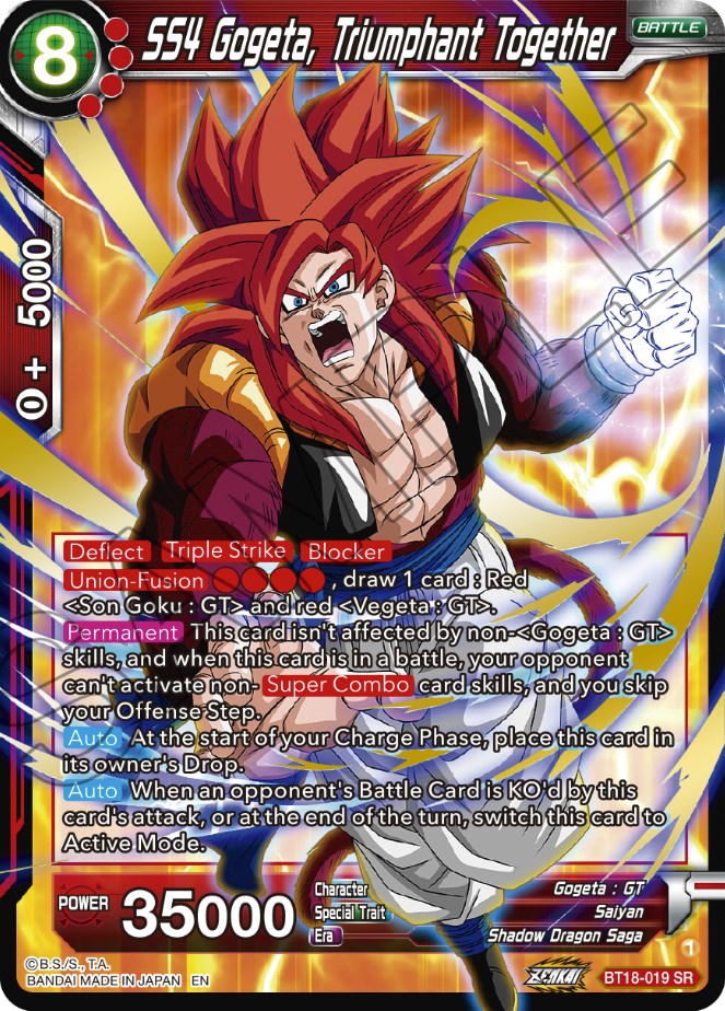 SS4 Gogeta, Triumphant Together (BT18-019) [Dawn of the Z-Legends] | Tables and Towers