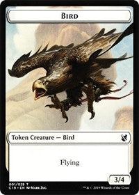 Bird (001) // Sculpture Double-Sided Token [Commander 2019 Tokens] | Tables and Towers