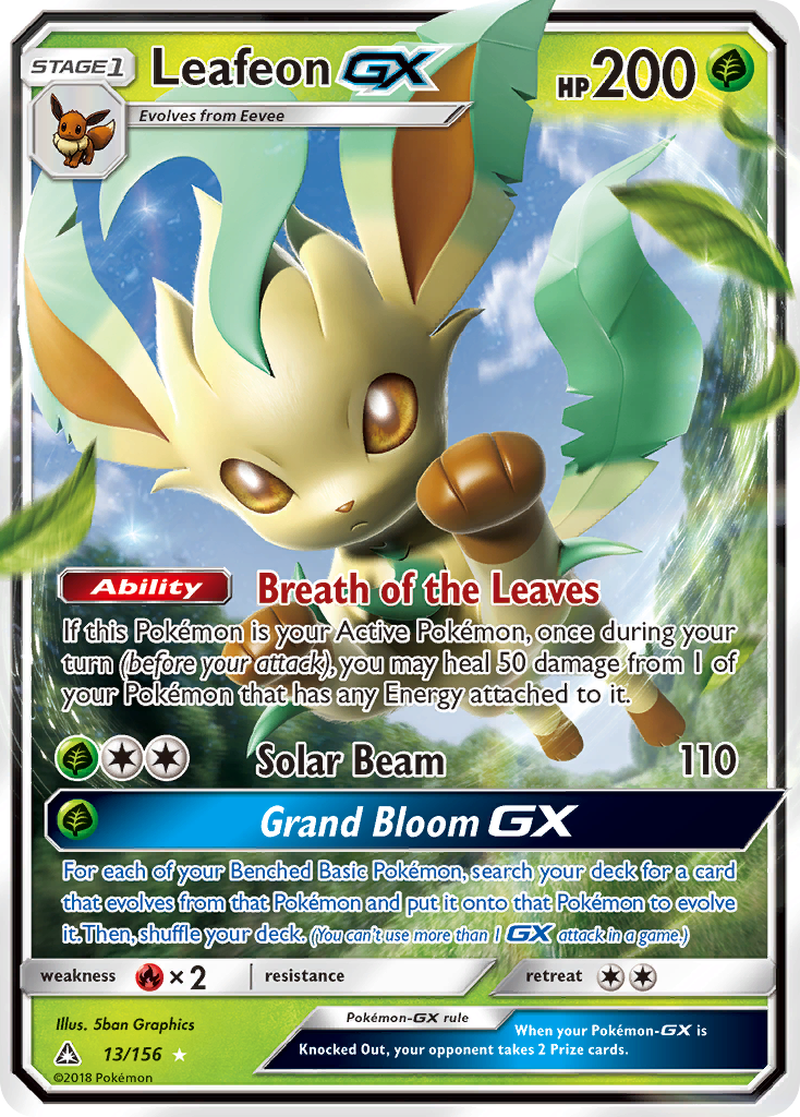 Leafeon GX (13/156) [Sun & Moon: Ultra Prism] | Tables and Towers