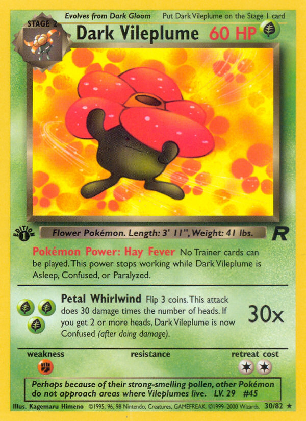 Dark Vileplume (30/82) [Team Rocket 1st Edition] | Tables and Towers