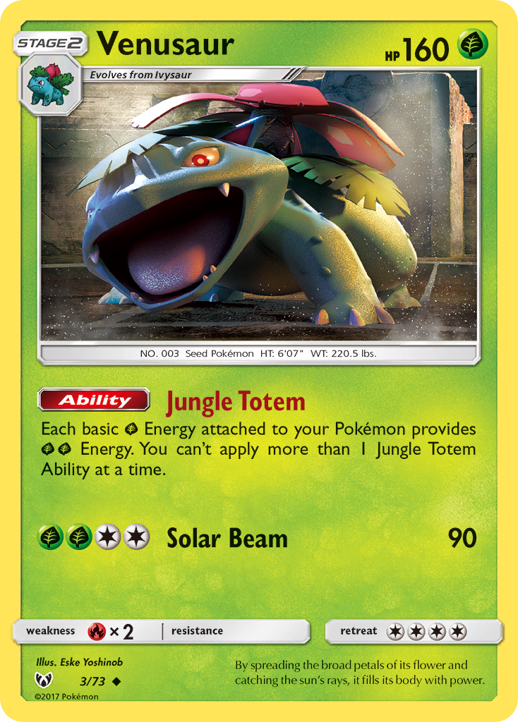 Venusaur (3/73) [Sun & Moon: Shining Legends] | Tables and Towers